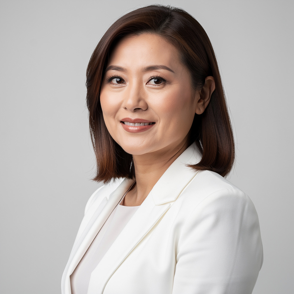 Studio portrait of a smiling woman healthcare professional